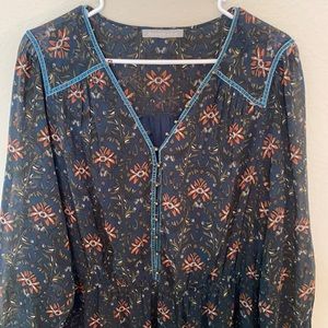 Dark blue floral dress